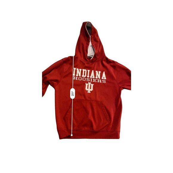 Indiana HOOSIERS Youth XL 16-18 Red Pull Over Hooded Sweat Shirt Coliseum - Picture 12 of 12